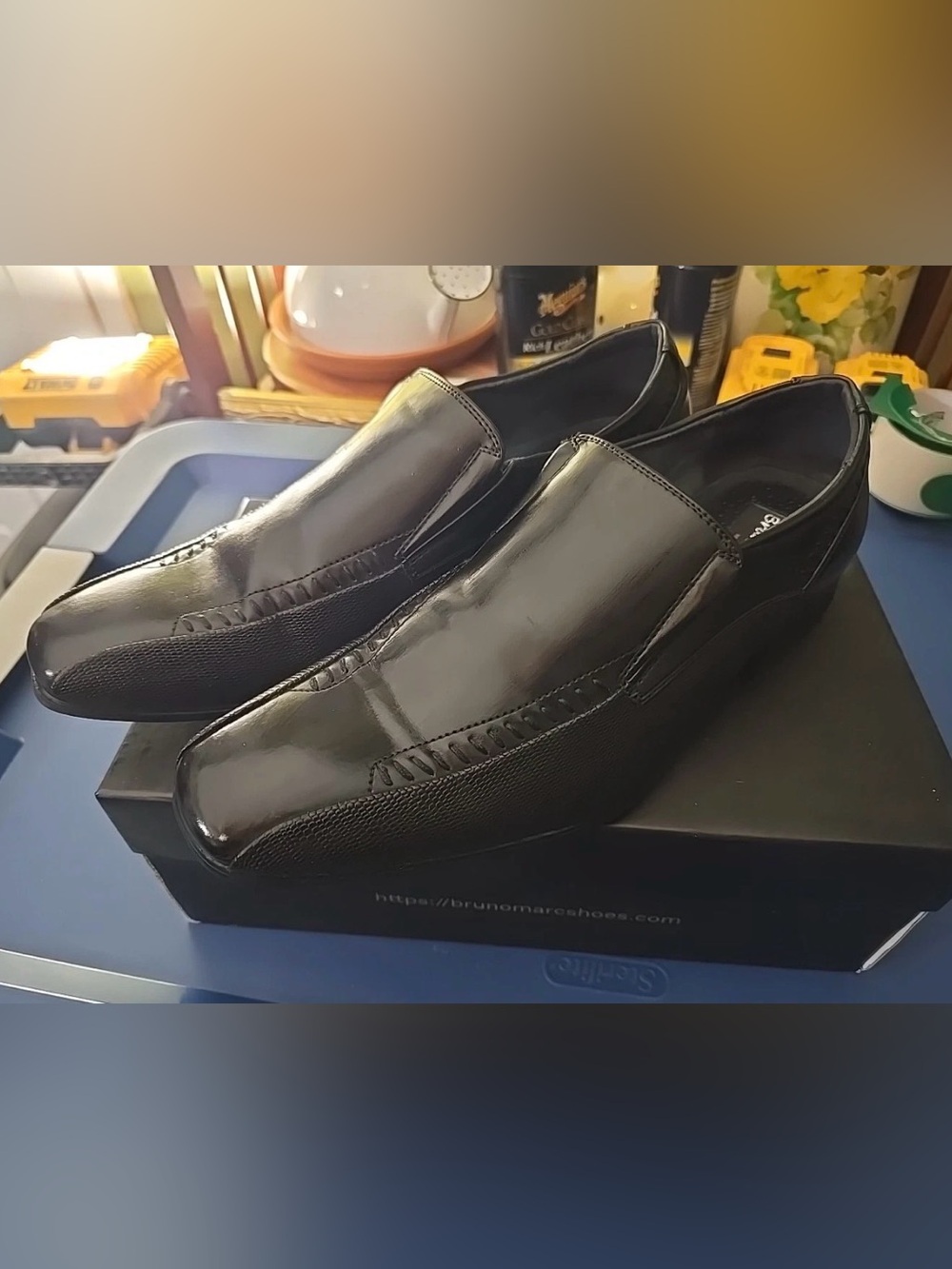 Men's Black Patent Slip-On Dress Loafers